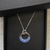 Sterling silver & enamel washer necklace 