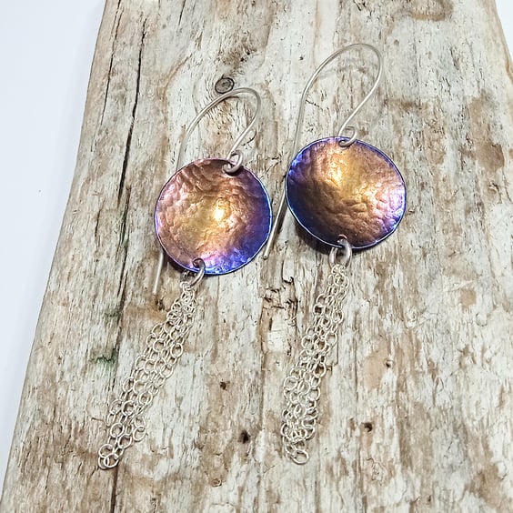  Coloured Titanium and Sterling Silver Earrings - UK Free Post