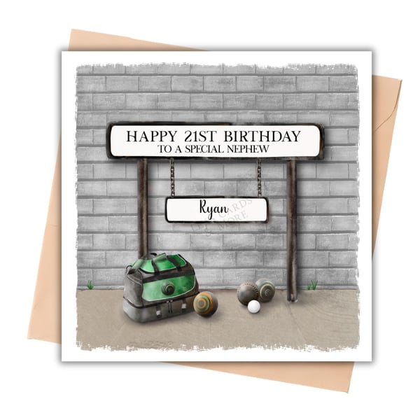 Bowls Sport Happy Birthday Card