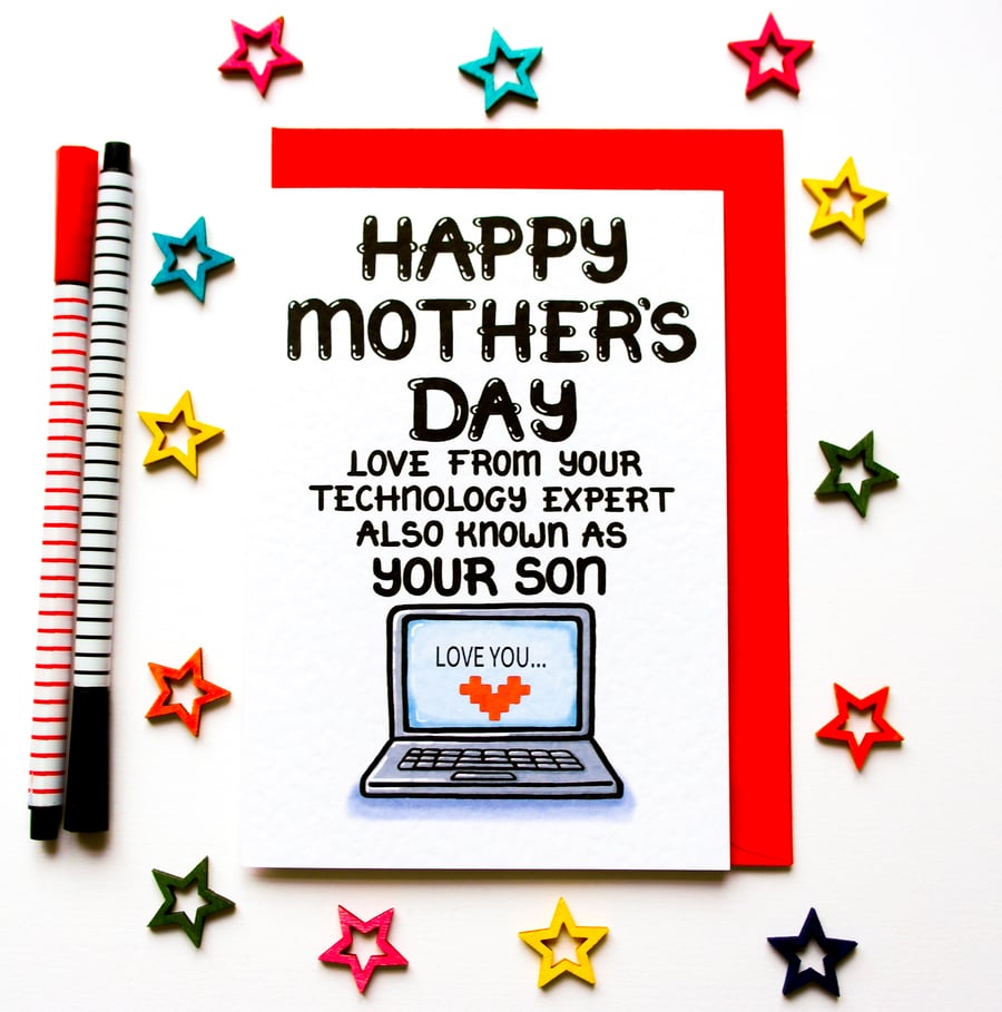 Funny Mother's Day Card From A Adult Son. Teenager For Their Mum, Mom