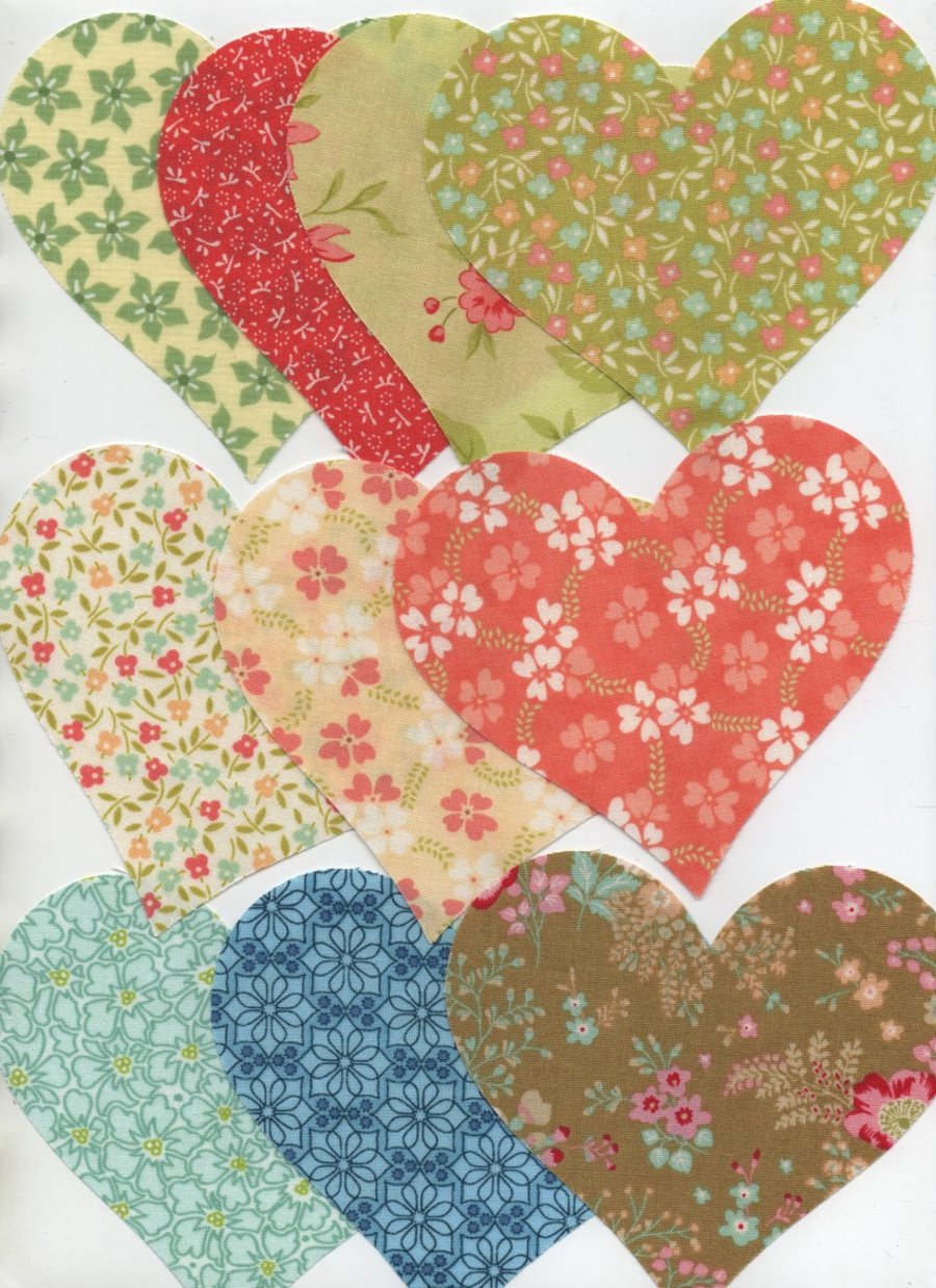 ChrissieCraft die-cut  patchwork cottonHEARTS for APPLIQUE