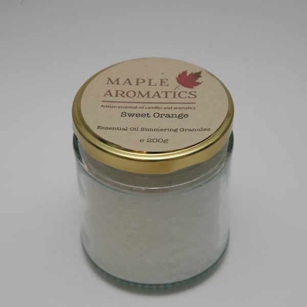 Maple Aromatics Sweet Orange Essential Oil Vegan 200g Simmering Granules