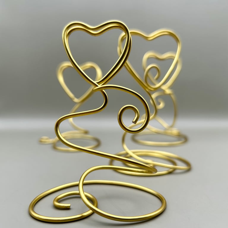   6 Suzie's random hearts card holders for place cards, photos or table numbers 
