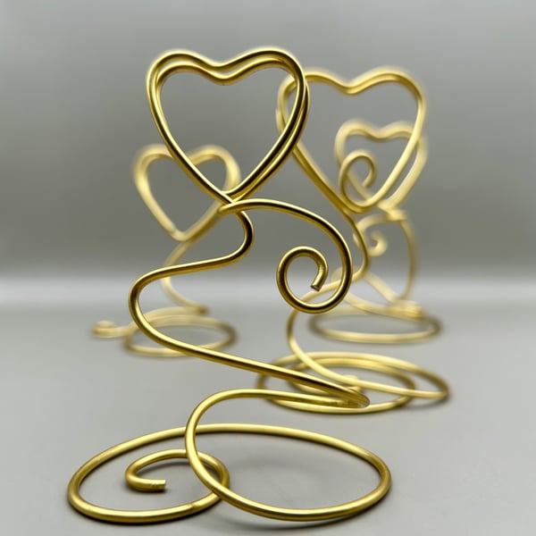   6 Suzie's random hearts card holders for place cards, photos or table numbers 