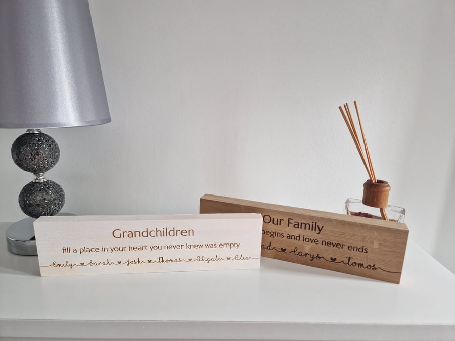 Personalised Mothers Day Gift for Mum Family Tree Name Plaque