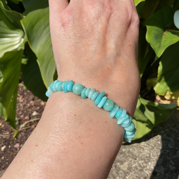 Peruvian Amazonite beaded gemstone bracelet