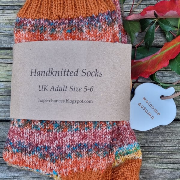Handknitted Adult Socks - UK 5-6