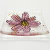 Fused glass flower trinket dish. 