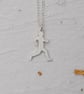 Recycled sterling silver runner necklace – handmade pendant  - Image 2