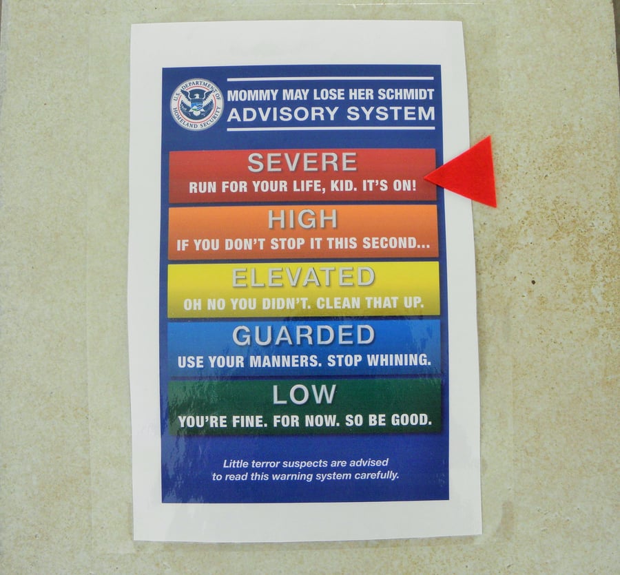 Mummy Advisory Wall Chart - Know Where You Stand!!!!