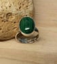 Simple oval Malachite ring. Women's Adjustable ring. 14x10mm - Image 3