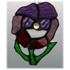Pansy Suncatcher Stained Glass Purple Flower 009
