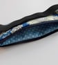 Pencil case for cover of book diary journal blue floral fabric - Image 4