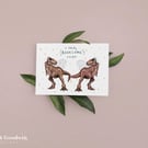 Dinosaur Wedding Card - Wedding Card, Mrs and Mrs card, T-Rex Card, Anniversary