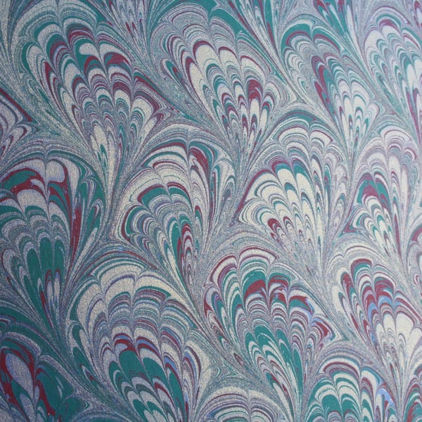 A4 Marbled card sheet for card making and die cutting peacock pattern 