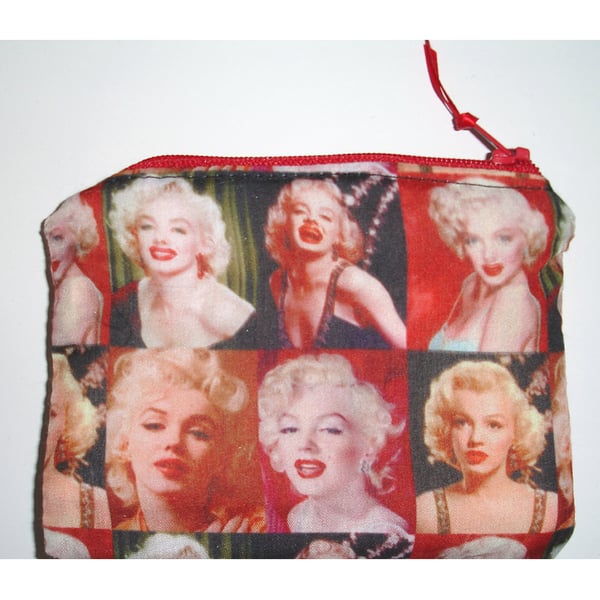 Marilyn Monroe Coin Purse With Zip Credit Card Holder Zipped