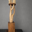 HandCarved Wooden Sculpture with Natural Branch Form – 85cm Organic Art Piece