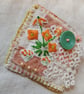 Orange flower textile brooch - Image 2
