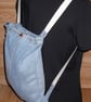 Tote to Backpack Denim bag 100% Unique Small Rucksack Repurposed fabric - Image 4