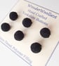 Yorkshire Buttons, Set of Six 15mm, Handmade Spherical Black - Image 2