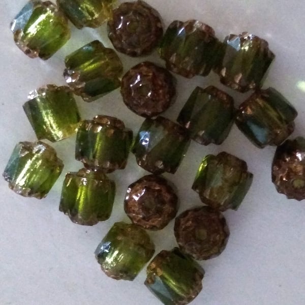 Crystal Bohemian Glass End Caps 6mm x 30 beads