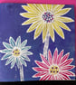 Set of 4 Colourful Daisy Linocut Cards, Gem Embellished Handmade Original Art - Image 5
