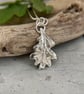 Oak Leaf Pendant Necklace – Recycled Silver Nature Jewellery - Image 1