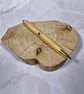 Hand Turned Wooden Twist Pen - Boxwood with Gold Plating - Image 1