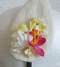 Handmade Fascinator 'Deep Pink and Lemon' - Image 4
