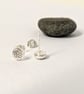 Sterling Silver Tread Textured Stud earrings, Handmade Urban WEDDING