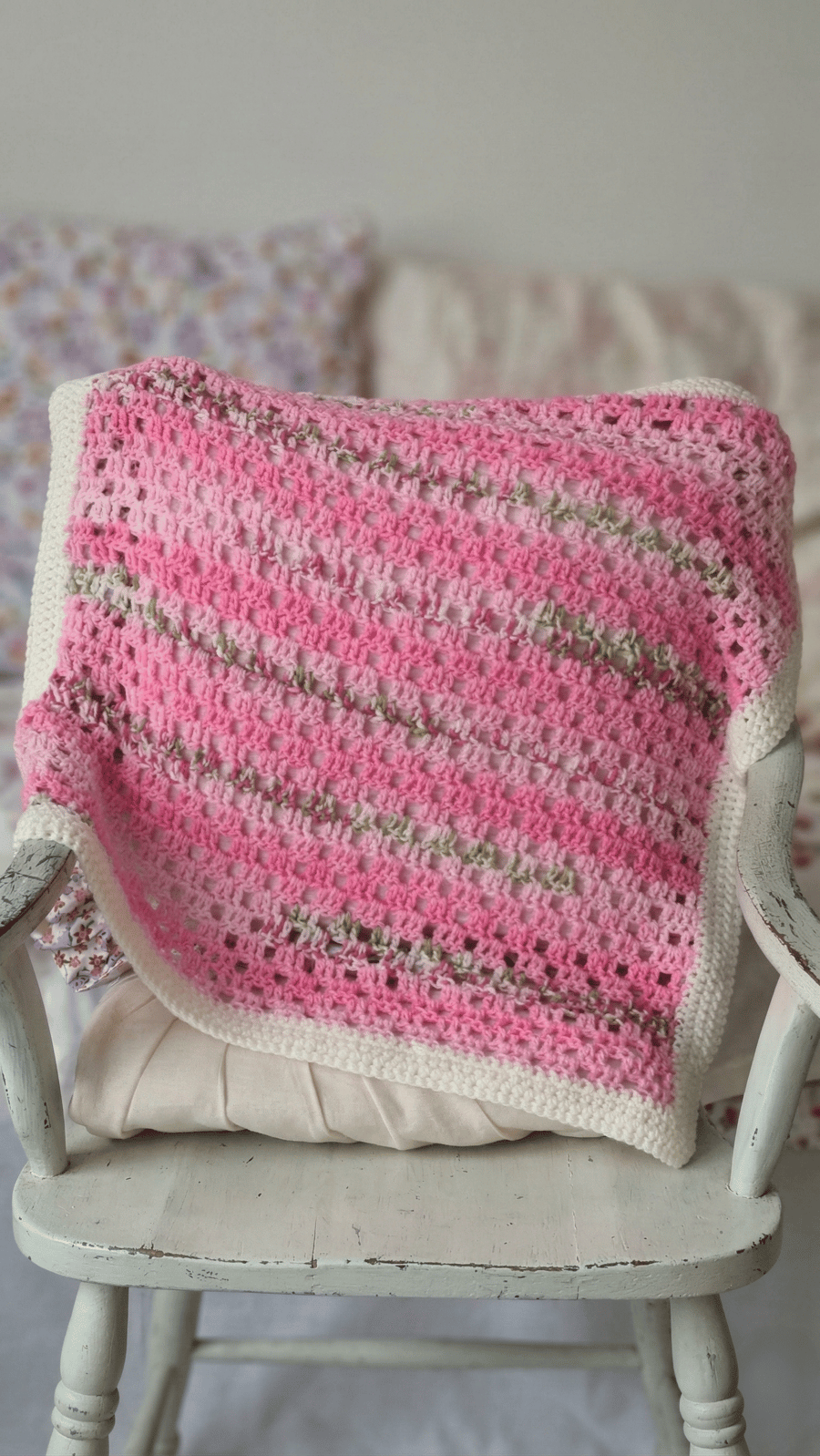 Handmade Baby Blanket  - Baby Crochet Treasured keepsake - First Crochet Gift