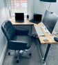 Corner Office Desk - Two Board, Custom Made Reclaimed Real Wood Tubes Pipes Pole - Image 3