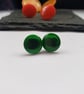 Small green button earrings - Image 5