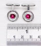 Handmade sterling silver cufflinks, pink corundum gemstones, stone choice  - Image 3