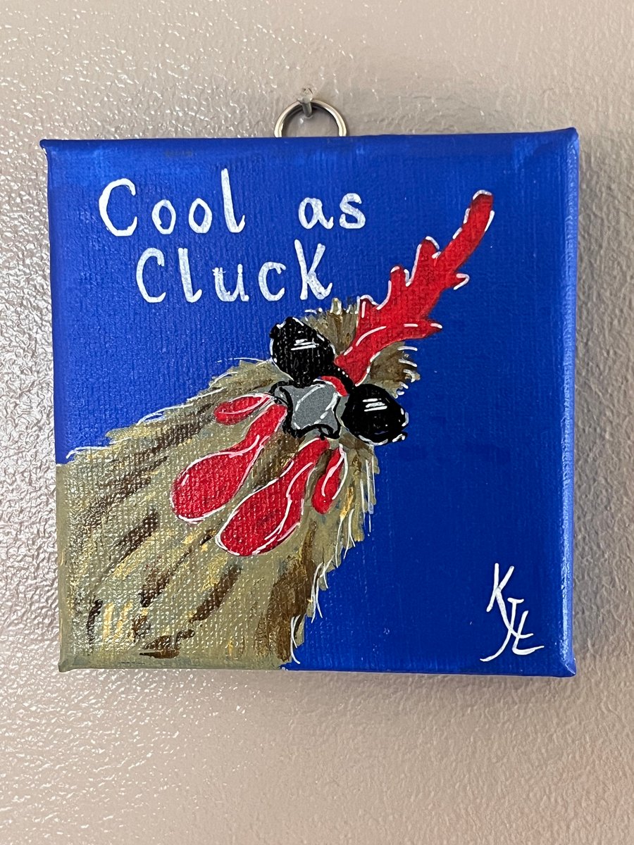 CHEEKY CHICKEN! - ‘Cool as Cluck’ original Acrylic painting  FREE UK POSTAGE 