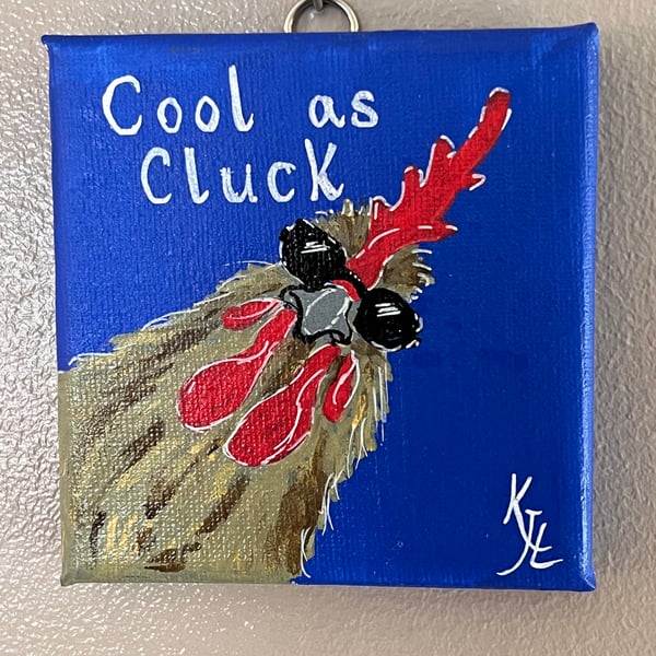 CHEEKY CHICKEN! - ‘Cool as Cluck’ original Acrylic painting  FREE UK POSTAGE 