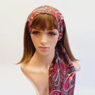 Paisley print long head scarf, pin up hairscarf, retro bandanna