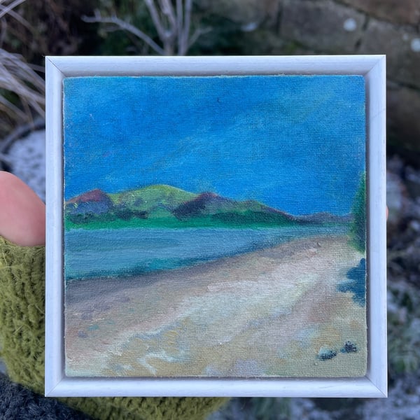 Small Framed Oil Painting on Linen, Bassenthwaite Lake District
