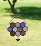 Stained Glass 10-Piece Pinks & Purples Honeycomb & Bumble Bee Suncatcher - Image 2