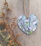 Hanging heart decoration - keepsake - letterbox gift -Wild daisies floral print. - Image 2