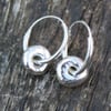 sterling silver nugget hoop earrings