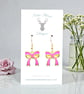 Charm Earrings - Fuchsia Pink Bow