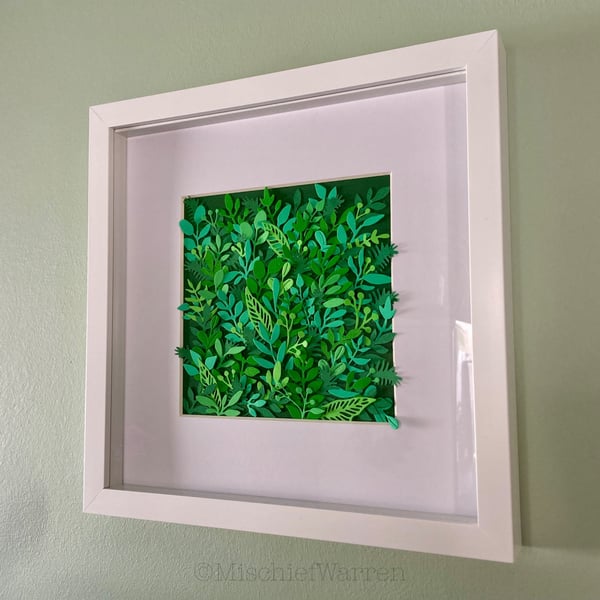 Framed Botanical Wall Art "Summer" - Everlasting Plant Leaf - Unique Paper Art