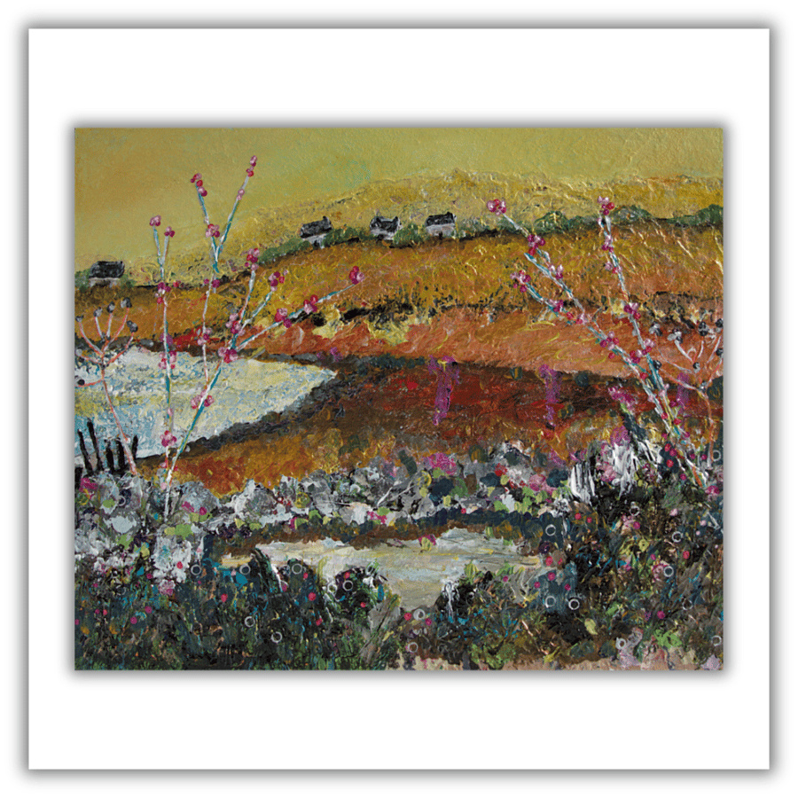 An original impasto coastal landscape - Scottish coast - framed landscape - wax