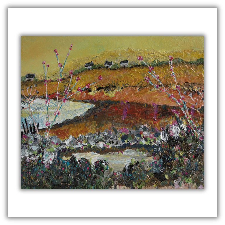 An original impasto coastal landscape - Scottish coast - framed landscape - wax