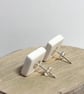 Handmade ceramic earrings square  - Image 4