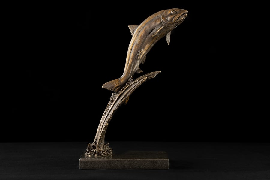Leaping Salmon Foundry Bronze  sculpture