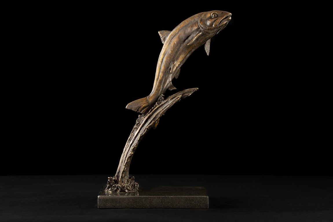 Leaping Salmon Foundry Bronze  sculpture