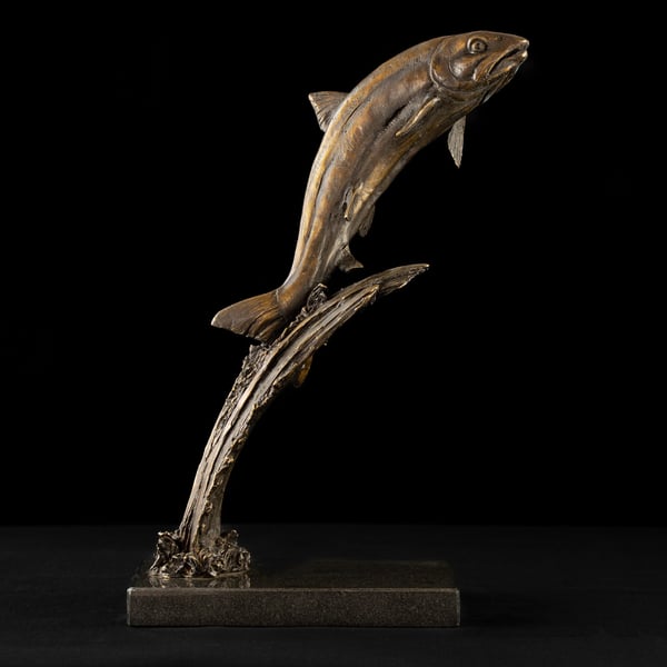 Leaping Salmon Foundry Bronze  sculpture