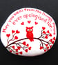 Healing Gift, Painted Owl Pebble, Kindness Rock, Stone Art, Words Painting Heart
